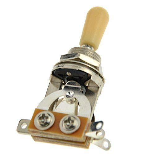 Chrome 3 Way Electric Guitar Pickup Toggle Switch with Cream Tip Knob Cap