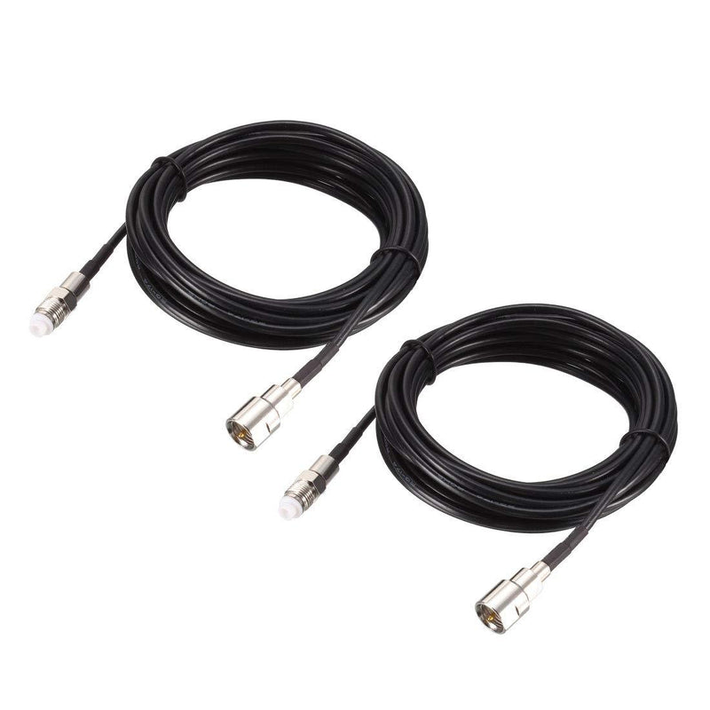 uxcell FME Male to FME Female Antenna Extension Cable RG174 RF Coaxial Cable 12 ft 2pcs 12 Feet