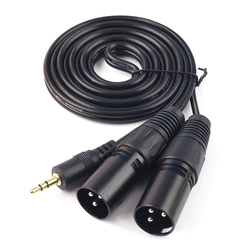 [AUSTRALIA] - Microphone Cable Adapter,3.5 mm (1/8Inch) Mini Jack Stereo TRS to Dual XLR 3 pin Male Plug Unbalanced Interconnect Cable,Y Splitter Patch Cable Cord (1.5M/5FT) 