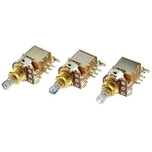 [ Gold ] Guitar Bass Push Pull Potentionmeter, B500K with Control Pot Potentiometer, Volume Tone Shaft Switch Pots (Pack of 3)