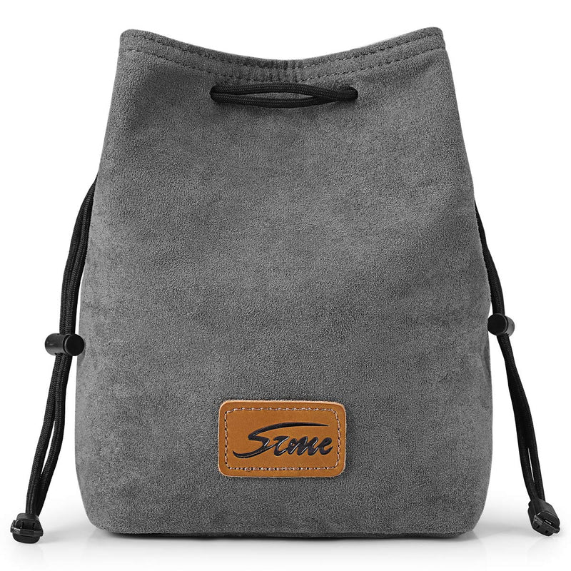 [AUSTRALIA] - S-ZONE Soft Camera Bag DSLR Insert Handbag Drawstring Lens Case Compatible with Canon Nikon Sony Medium Grey 