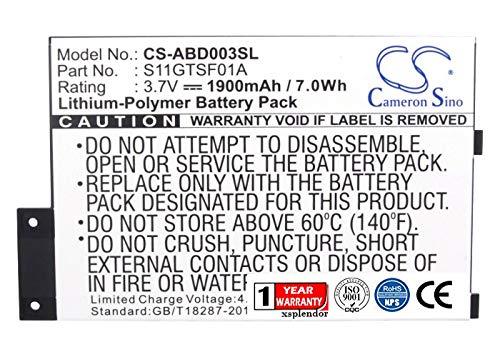 CS 1900mAh Replacement Battery for AMZ K 3 K 3 Wi-fi K 3G K Graphite K III PN 170-1032-00 170-1032-01 GP-S10-346392-0100 S11GTSF01A