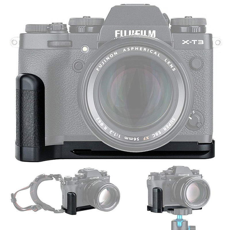 JJC Metal Hand Grip L Bracket Holder for Fujifilm Fuji X-T3 XT3 X-T2 XT2 Camera, Arca Swiss Type Quick Release Plate, Replaces Fujifilm MHG-XT3 MHG-XT2 Handgrip (Not Compatible with X-T4 XT4) For Fujifilm X-T3 X-T2