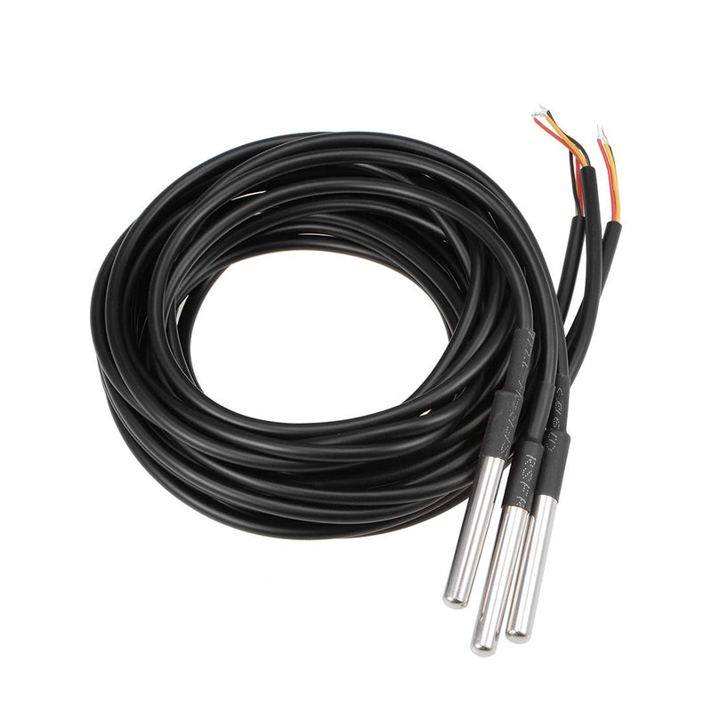 uxcell DS18B20 Temperature Sensor Waterproof Digital Thermal Probe Temp Sensor 2M 3 Pcs
