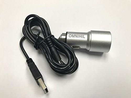 OMNIHIL 2-Port USB Car Charger w/Cord Compatible with Panasonic Camera SV-AS10, SV-AS10A, SV-AS10D, SV-AS10EG-A