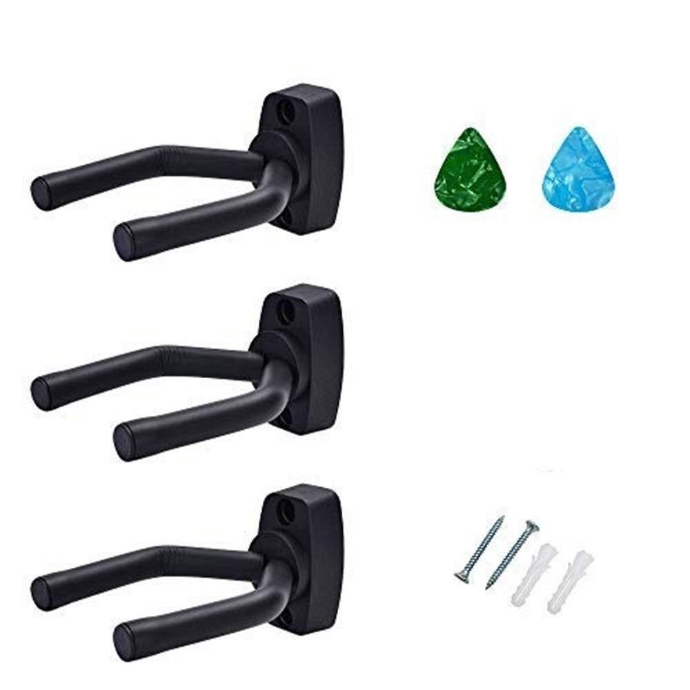 Guitar Hanger and Guitar Wall Mount Bracket Holder Fits All Size Guitars Bass Mandolin Banjo Ukulele Acoustic and Electric Guitars（3PACK） 1 style 1(3pcs)