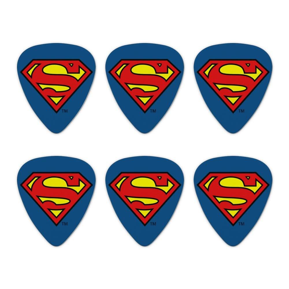 Superman Classic S Shield Logo Novelty Guitar Picks Medium Gauge - Set of 6