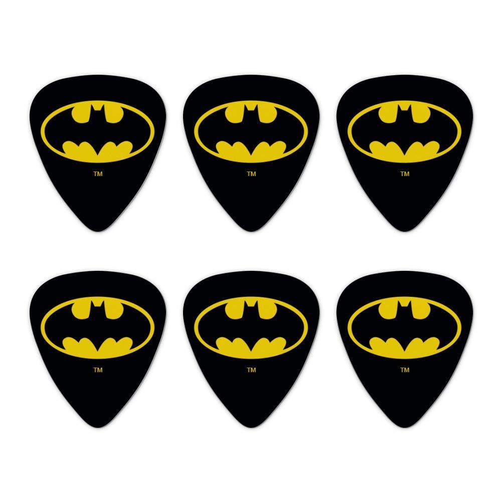 Batman Classic Bat Shield Logo Novelty Guitar Picks Medium Gauge - Set of 6