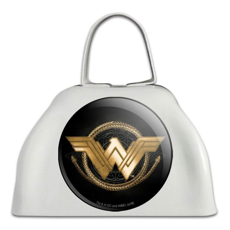 Wonder Woman Movie Golden Lasso Logo White Metal Cowbell Cow Bell Instrument