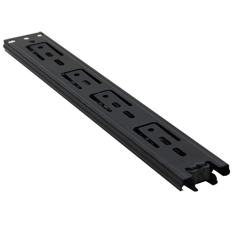 MroMax 12Inch Cold Rolled Steel Drawer Slides, Full Extension Ball Bearing Slide Track Rail 40mm Wide 100lb Capacity Black 1 Pair