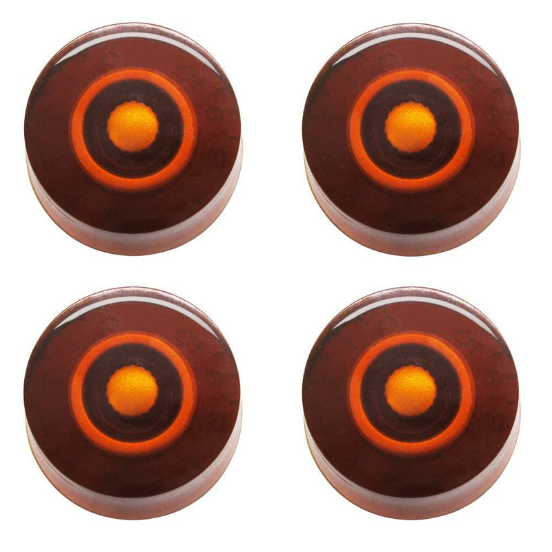 mxuteuk 4pcs Copper Color Electric Guitar Bass Top Hat Knobs Speed Volume Tone AMP Effect Pedal Control Knobs KNOB-S9