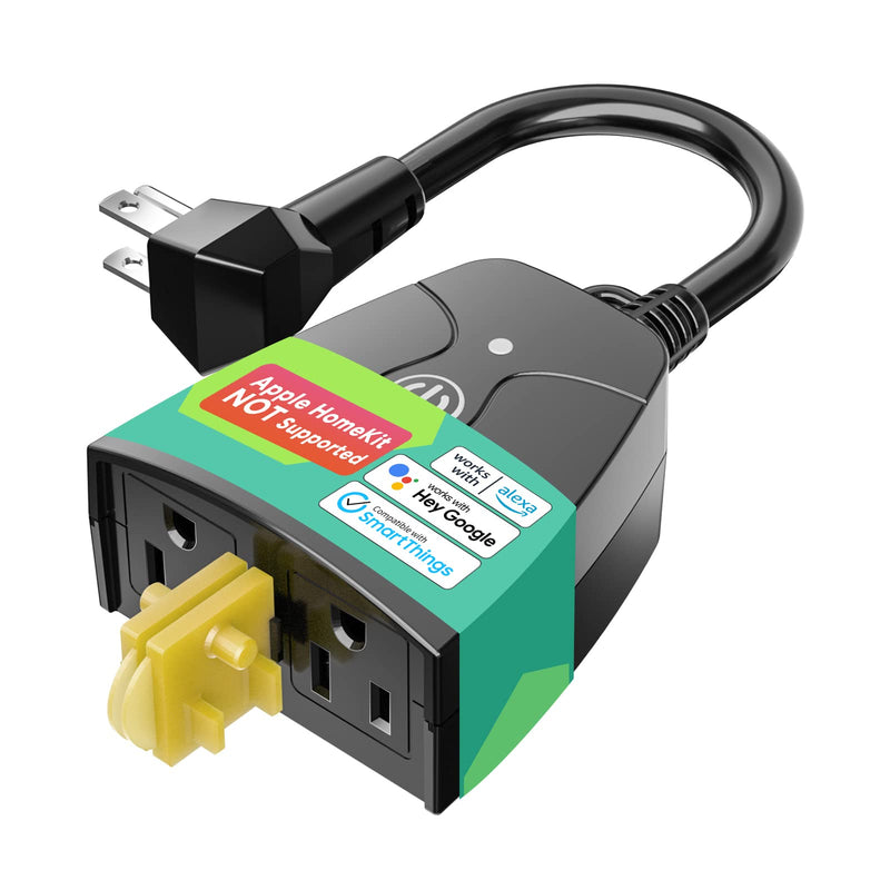[AUSTRALIA] - meross Outdoor Smart Plug, Outdoor Wifi Outlet with 2 Grounded Outlets, Remote Control, Timer, Waterproof, Works with Amazon Alexa, SmartThings and Google Assistant, 2.4Ghz only, FCC Certified, Non-HK 
