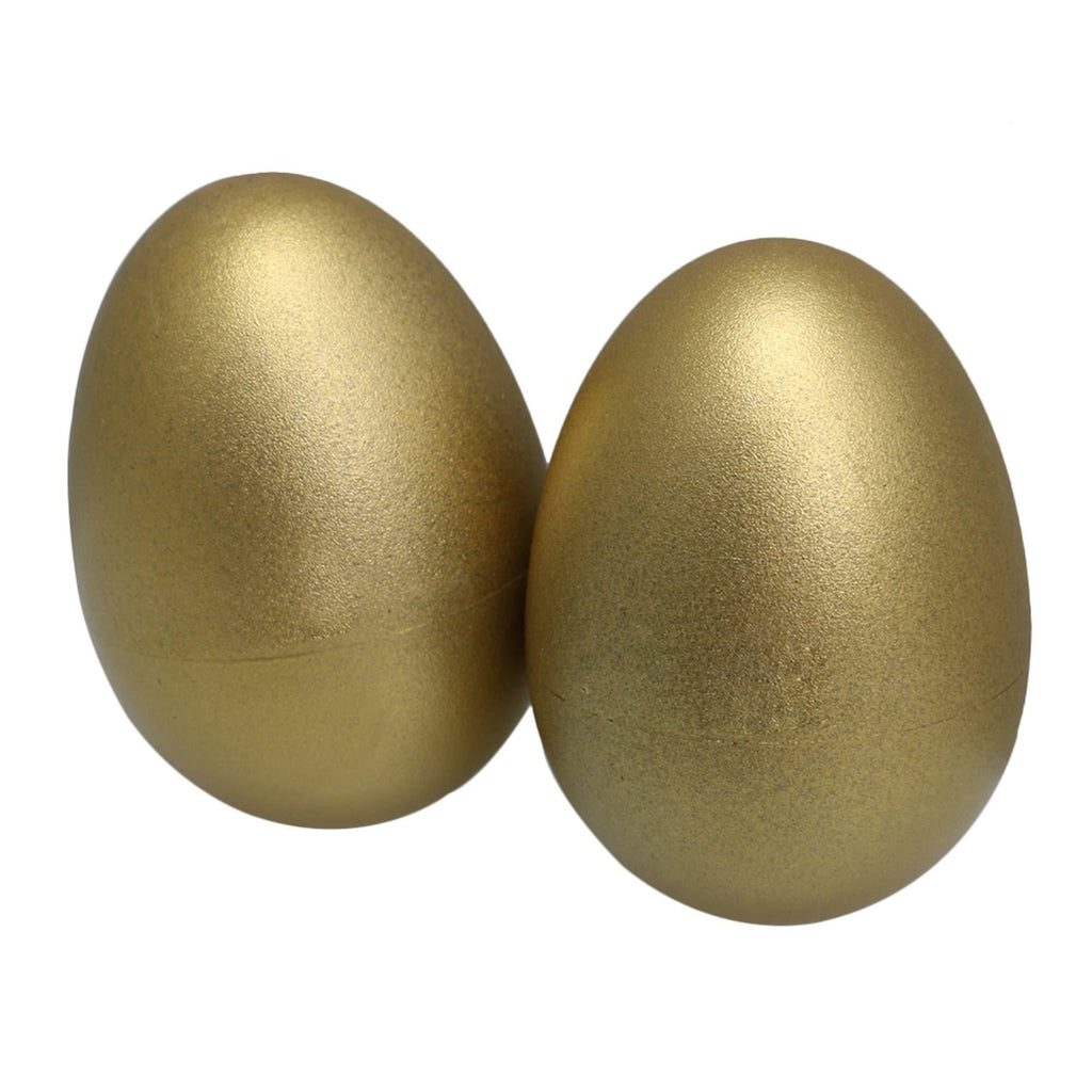 lovermusic 2 Pcs Gold Plastic Musical Egg Shakers Musical Percussion Instruments