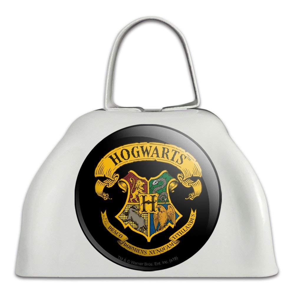 Harry Potter Ilustrated Hogwart's Crest White Metal Cowbell Cow Bell Instrument