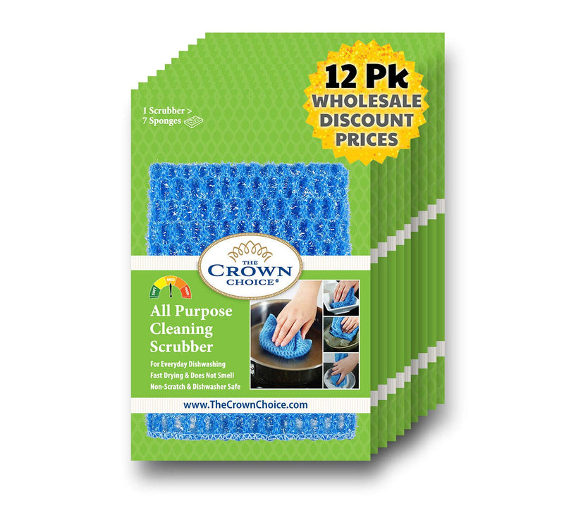 [AUSTRALIA] - Non Scratch Dish Scrubbers for Cleaning Dishes (12 Pack) - Reusable Kitchen Sponge - Replace Sponges for Washing Dishes - Best Household Scrubbing Pad & Alternative Dishwashing Scrub Pads Supplies All Purpose 12pk 