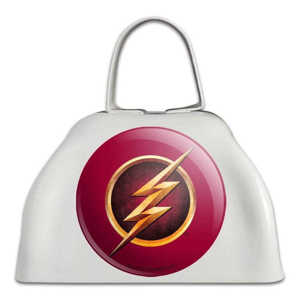 The Flash TV Series Logo White Metal Cowbell Cow Bell Instrument