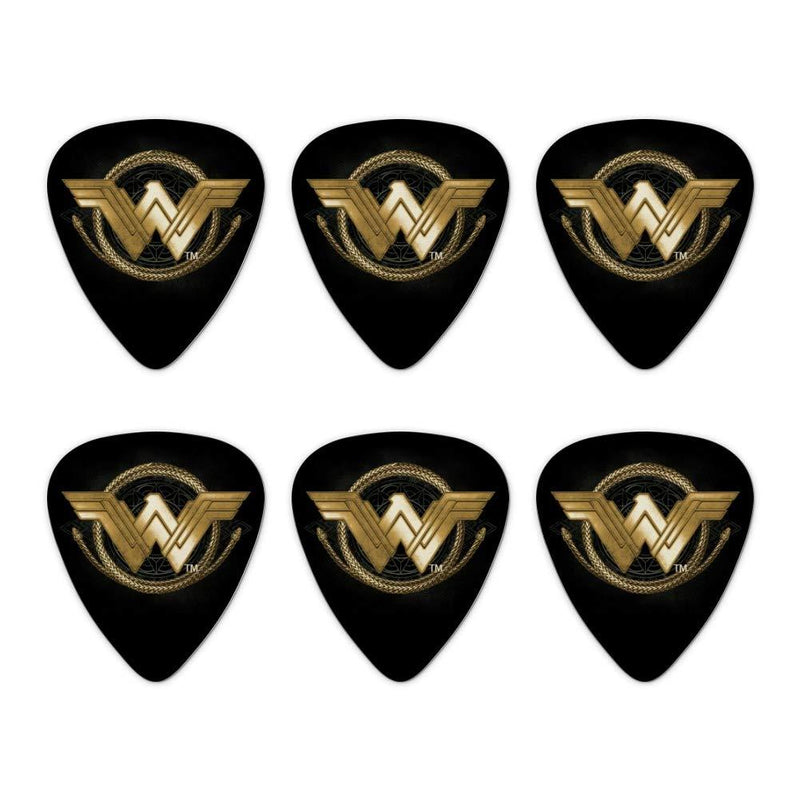 Wonder Woman Movie Golden Lasso Logo Novelty Guitar Picks Medium Gauge - Set of 6