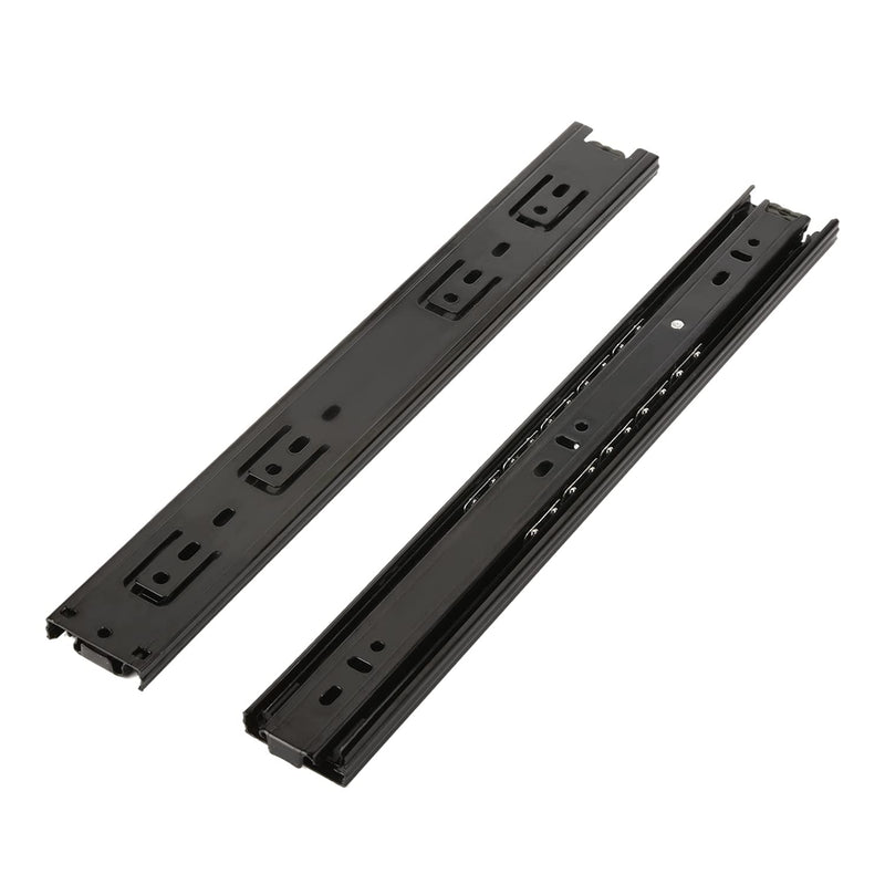 MroMax 14-Inch Cold Rolled Steel Drawer Slides, Full Extension Ball Bearing Slide Track Rail 42mm Wide 100lb Capacity Black 1 Pair