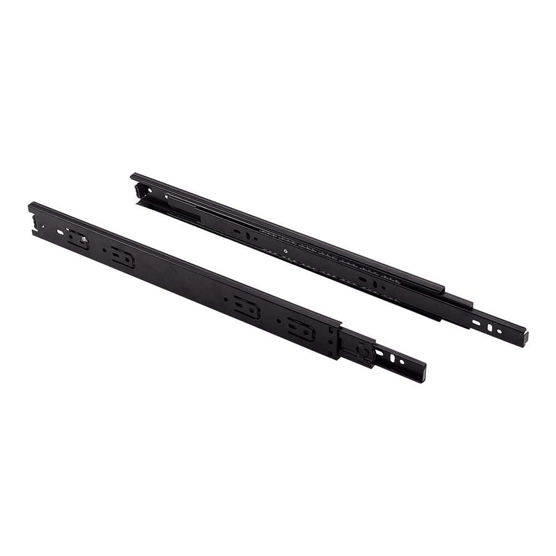 MroMax 16Inch Drawer Slides, Full Extension Ball Bearing Slide Track Rail 1.65Inch Wide 100lb Capacity Black 1 Pair