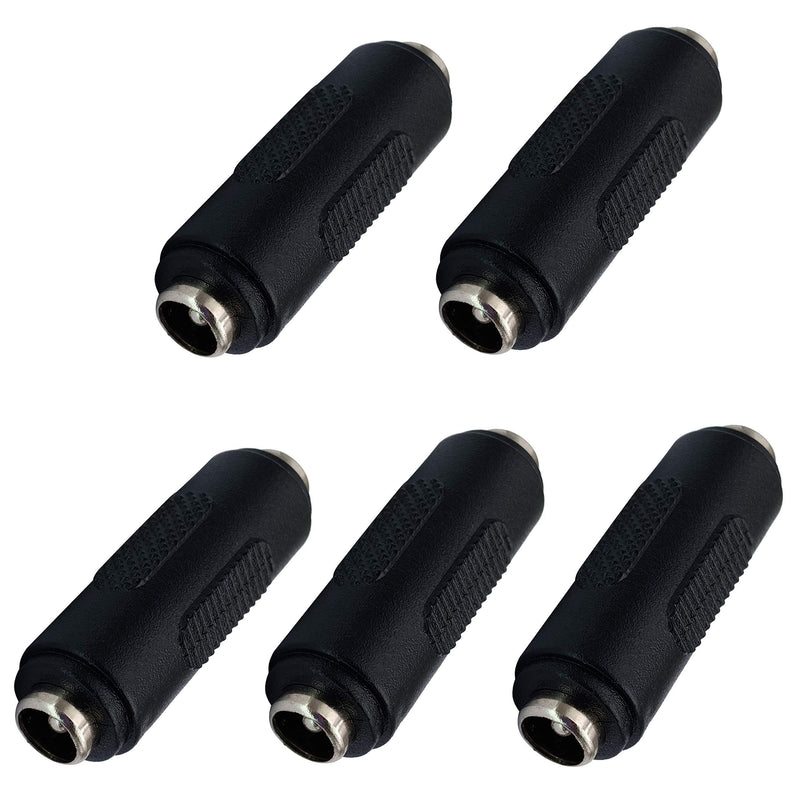 AAOTOKK 5.5mm x 2.1mm DC Power Adapter, DC Barrel Power 2.1mm X 5.5mm Female to Female Coupler Connector for CCTV Camera (5pack/Female) 5Pack