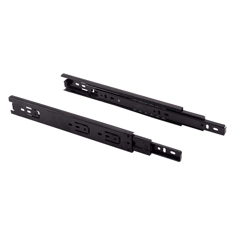 MroMax 12-Inch Cold Rolled Steel Drawer Slides, Full Extension Ball Bearing Slide Track Rail 42mm Wide 100lb Capacity Black 1 Pair