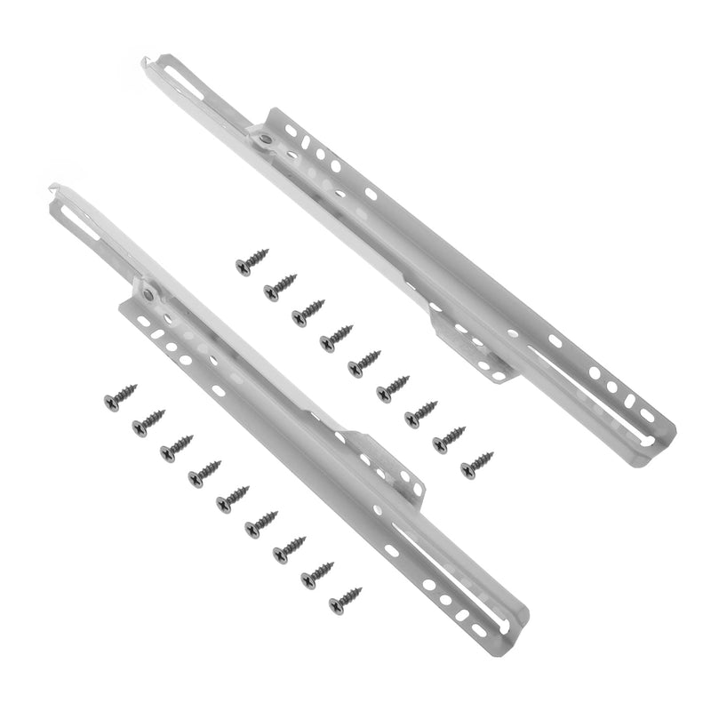 [AUSTRALIA] - MroMax 10-inch Cold Rolled Steel Keyboard Slide Glide,2 Fold Ball Bearing Slide Track Rail 2 Sections Steel Heavy Runners Ball Roller Wheel Cabinet Drawer Runner, White, 1 Pair 