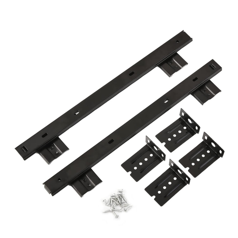 MroMax 14-Inch Cold Rolled Steel Drawer Slides, 2 Fold Ball Bearing Slide Track Rail 2 Sections Steel Heavy Runners Ball 27mm Wide 100lb Capacity Black 1 Pair