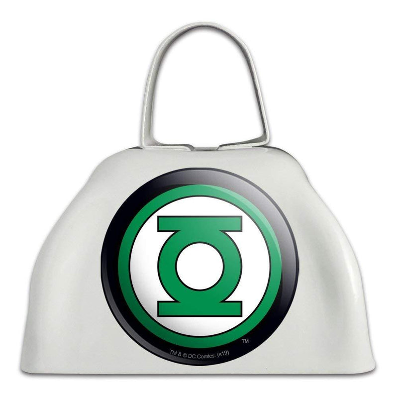 Green Lantern Logo White Metal Cowbell Cow Bell Instrument