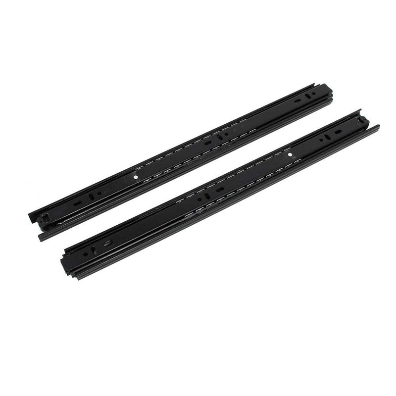 MroMax 16-Inch Cold Rolled Steel Drawer Slides, Full Extension Ball Bearing Slide Track Rail 35mm Wide 100lb Capacity Black 1 Pair