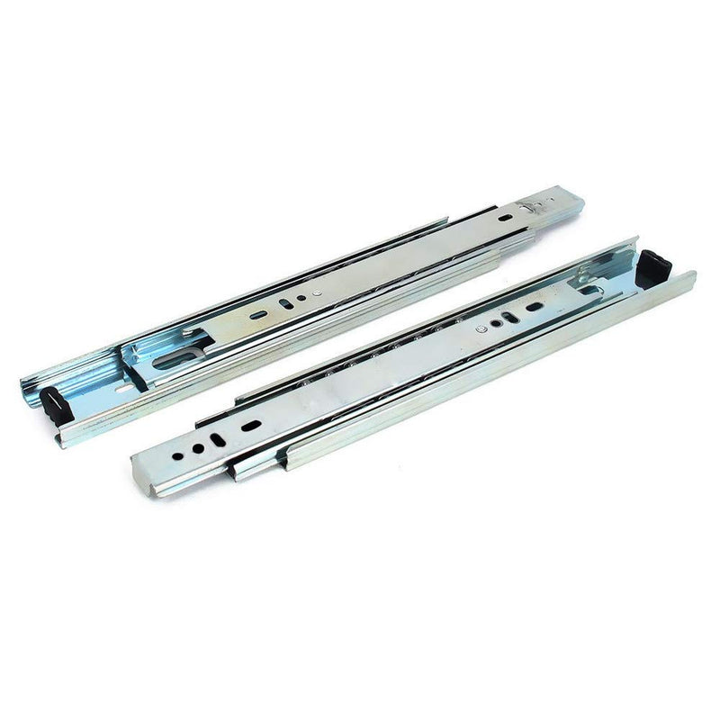 MroMax 10-Inch Drawer Slides, Full Extension Ball Bearing Slide Track Rail 45mm Wide 100lb Capacity Silver Tone 1 Pair