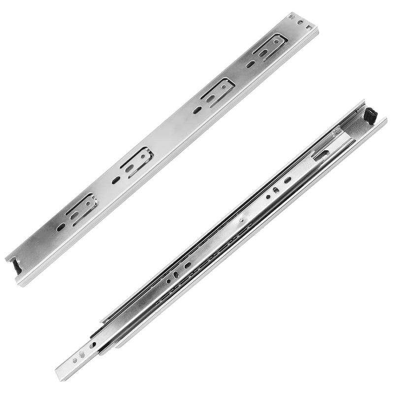 MroMax 14-Inch Drawer Slides, Full Extension Ball Bearing Slide Track Rail 35mm Wide 100lb Capacity Silver Tone 1 Pair