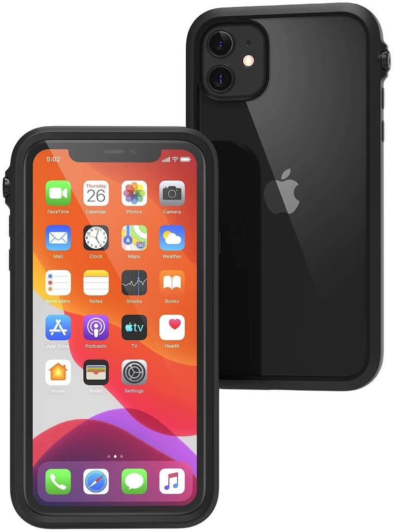 Catalyst - Case for iPhone 11 Case with Clear Back, Heavy Duty 10ft Drop Proof, Truss Cushioning System, Rotating Mute Switch Toggle, Compatible with Wireless Charging, Lanyard Included - Black Stealth Black Medium