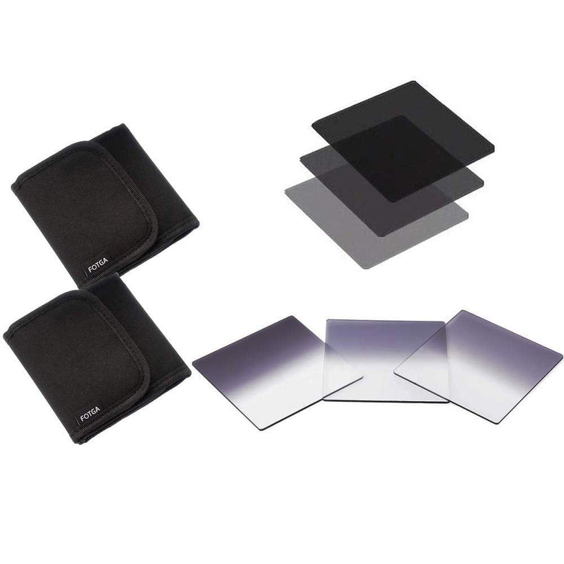 Runshuangyu 6Pcs 4x4 Full & Graduated Neutral Density Filter, ND2 ND4 ND8, Full & Grad ND Filters with Bag for Swing Away Matte Box Holder - Set of 6 Full and Graduated ND Filters