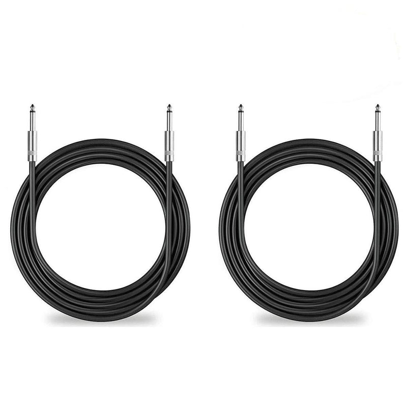 Dekomusic 2Pack 6 ft 1/4" to 1/4" Speaker Cables, True 12AWG Patch Cords, 1/4 Male Inch DJ/PA Audio Speaker Cable 12 Gauge Wire. 6Ft