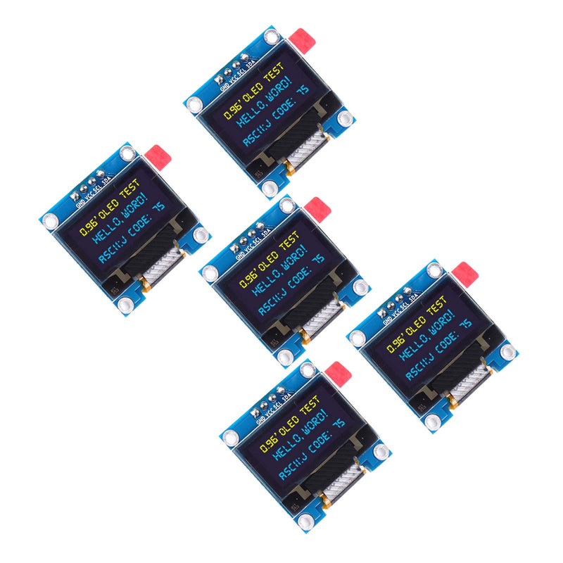 PEMENOL 5PCS OLED Display Module 128 x 64 OLED Display I2c 0.96inch OLED Display IIC Serial OLED Module with SSD1306 for Arduino Raspberry Pi and Microcontroller - Yellow Blue Light