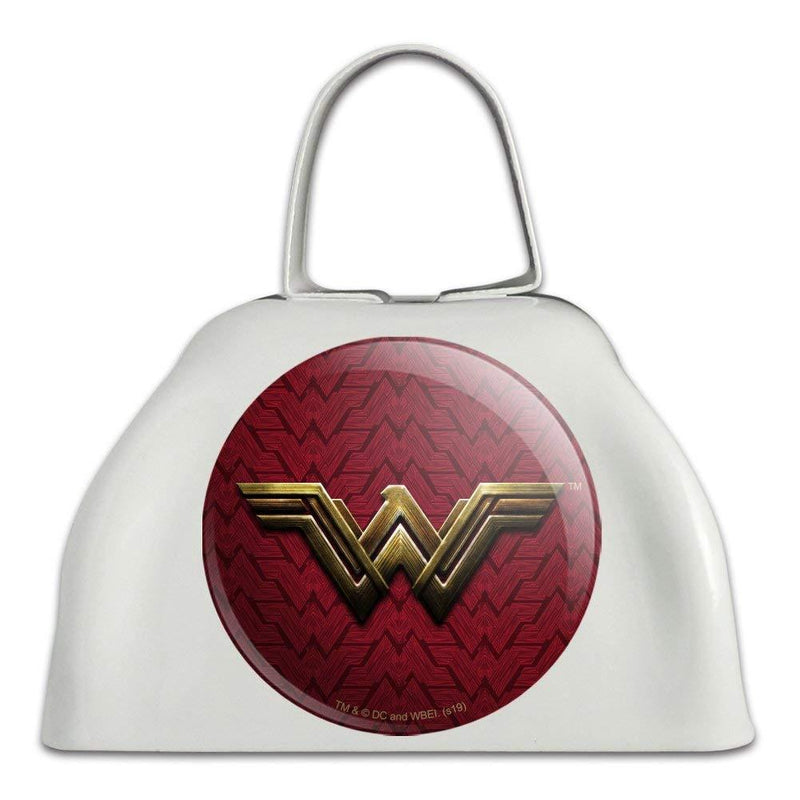 Justice League Movie Wonder Woman Logo White Metal Cowbell Cow Bell Instrument