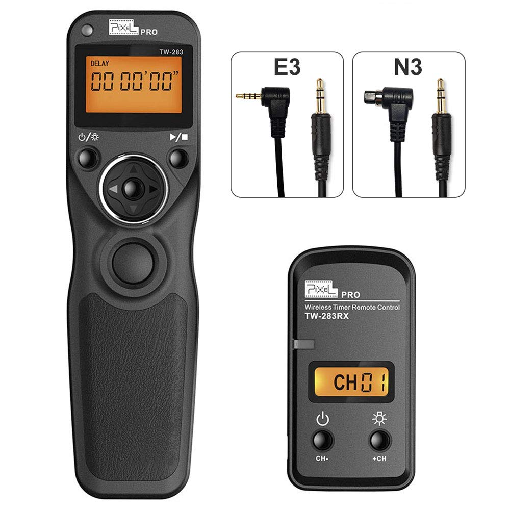 Remote Shutter Compatible for Canon, PIXEL Wireless Shutter Release Timer Remote Control E3/N3 Compatible for Canon Eos 1D 5D Mark IV 5D 6D 7D Mark R5 R6 50D 40D 30D 20D 10D D60 RP XT T7i 500D 90D TW-283E3/N3 Compatible for Canon