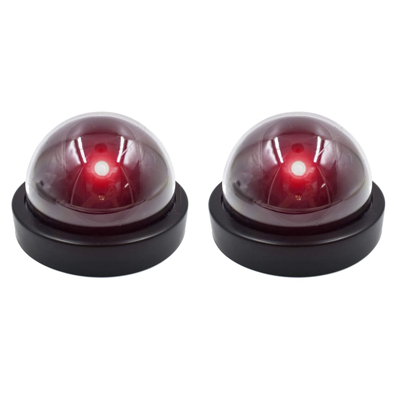 2 Pack Fake Security Camera,Dummy Security Camera Monitor w/Flashing Red Light for Night, Simulated Camera Surveillance Recording LED for Home Business Outdoor Indoor
