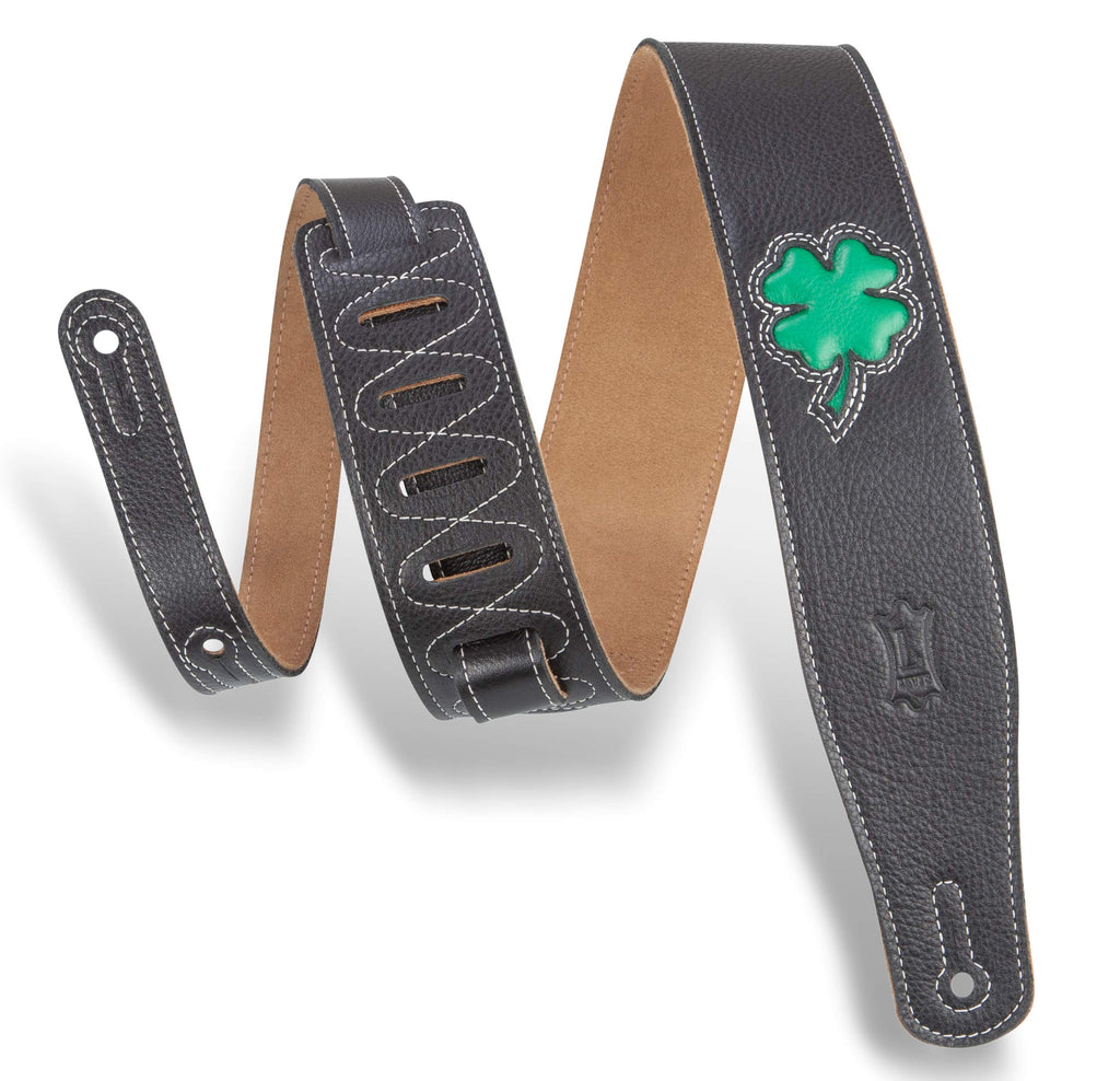 Levy's Leathers Lucky 2.5" wide Garment Leather Guitar Strap; Deluxe Series - Clover (MGS26L-002)