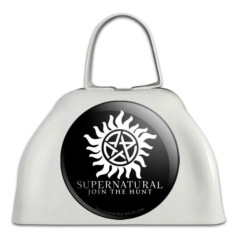 Supernatural Anti Possession Symbol White Metal Cowbell Cow Bell Instrument