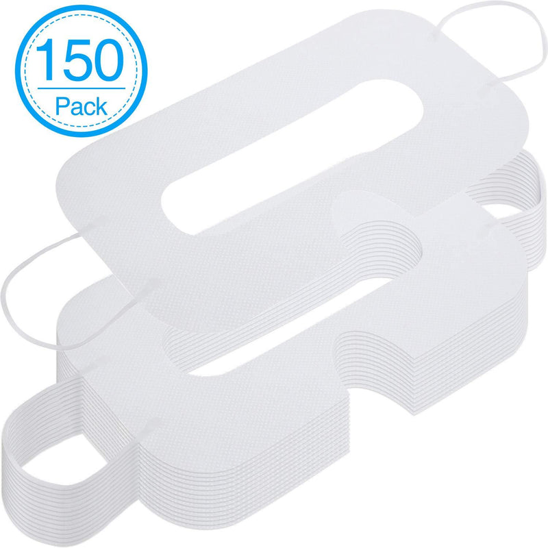 BBTO 150 Pack Disposable Cover Non-Woven Sanitary Cloth Compatible with Headset H-T-C Vive Virtual Reality Headset (White)