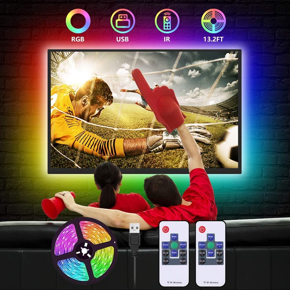 [AUSTRALIA] - Led Strip Lights for TV Backlight,Led tv Backlight Color Changing Strip Lights for 60inch-65inch-70inch-75inch HDTV USB Power Bias Lighting RGB led Strips with 2 Remote for TV,Bedroom,Kitchen,Party TV 60in-75in(13.2ft) 