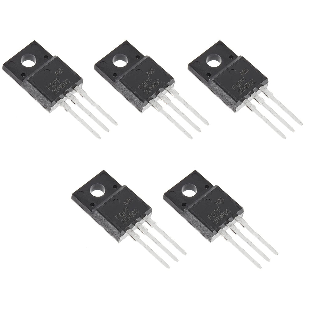 Bridgold 5pcs FQPF20N60C FQPF20N60 FQPF2060C 20N60C 20N60 N-Channel LCD Power Supply commonly Used MOS Transistor,20A/600V TO-220