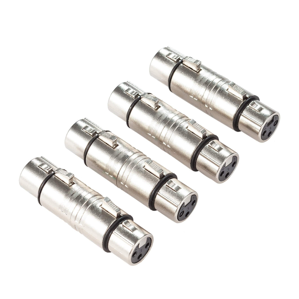 [AUSTRALIA] - XLR Female Coupler, Ancable 4-Pack XLR 3 Pin Female to Female Adapter, Gender Changer,Mic Barrel Extension 