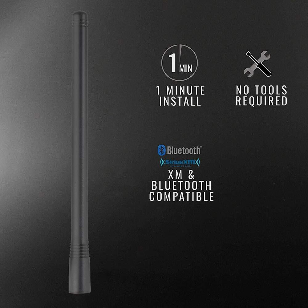 RT-TCZ Short Antenna for Jeep Wrangler JK/JL/TJ and Ford F150, 7.5 inches Antenna Designed for Optimized FM/AM Reception