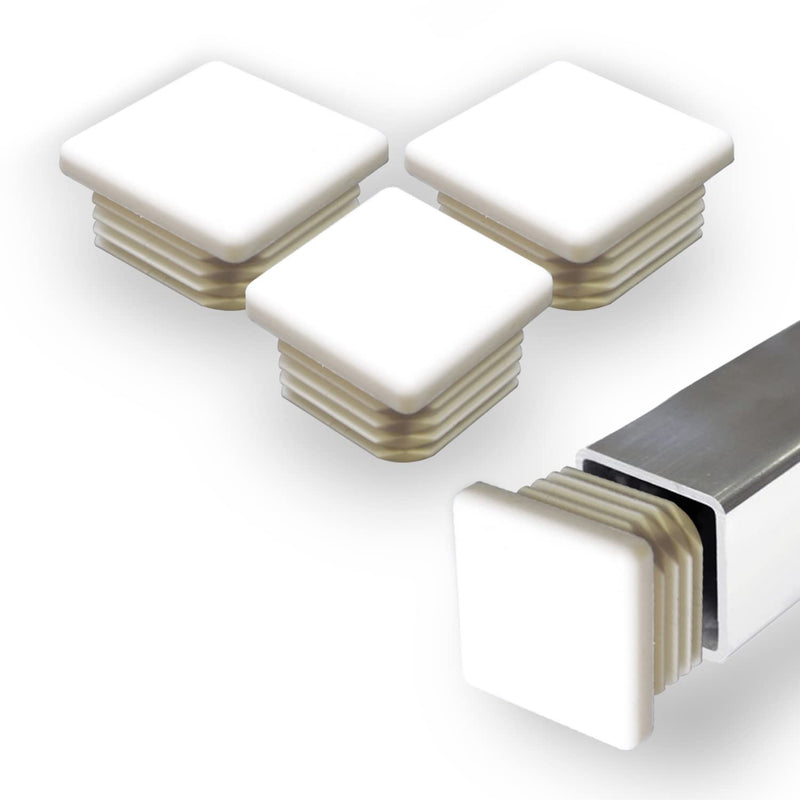 [AUSTRALIA] - Prescott Plastics 2 Inch Square White Plastic Plug, Heavy Duty Tubing Post End Cap (20) 20 