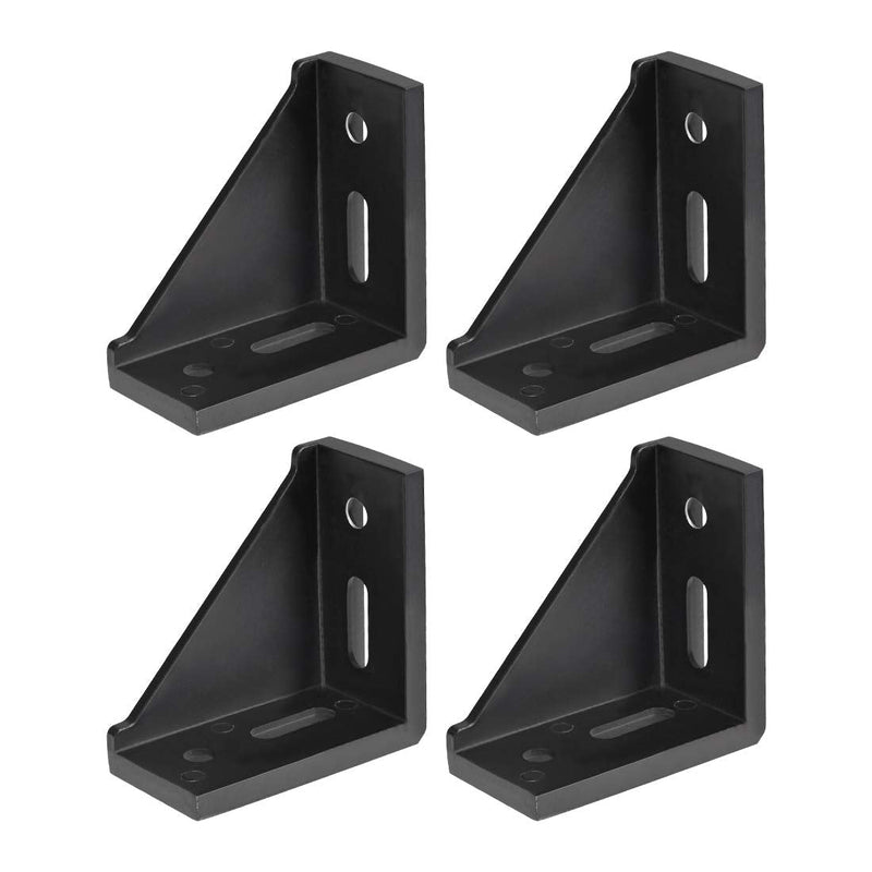 uxcell Inside Corner Bracket Gusset, 80mm x 80mm for 4040 Series Aluminum Extrusion Profile, 4 Pcs (Black)