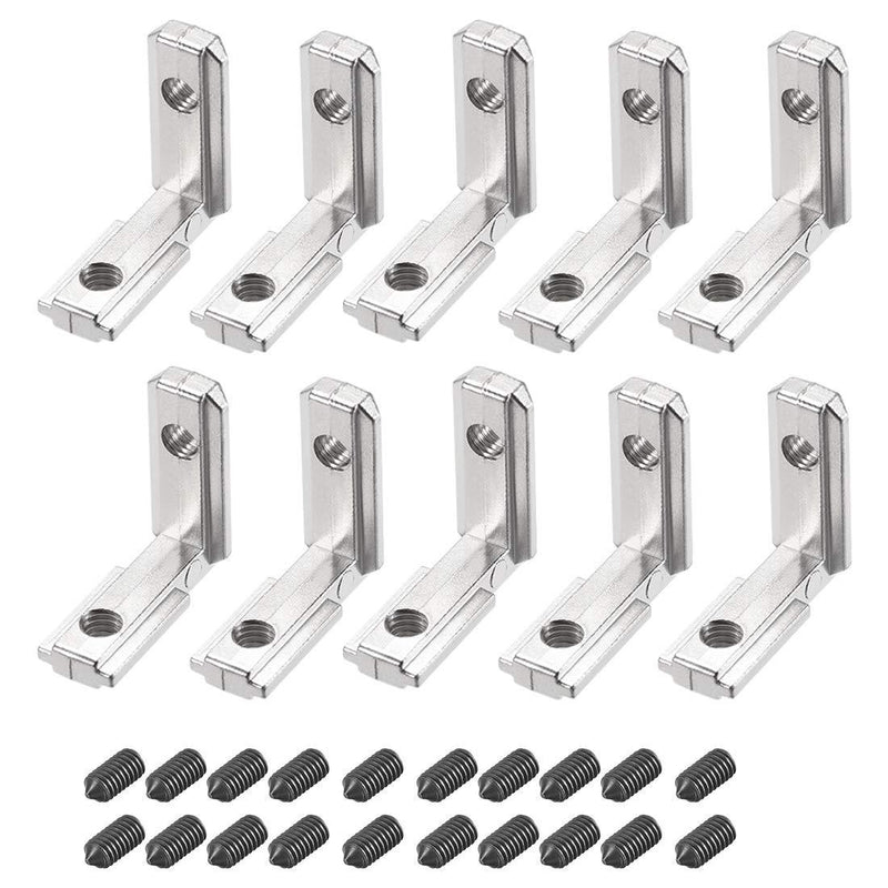 uxcell Interior Joint Bracket, Inside Corner Connector 2020 Series with Screws for Aluminum Extrusion Profile, 10 Pcs