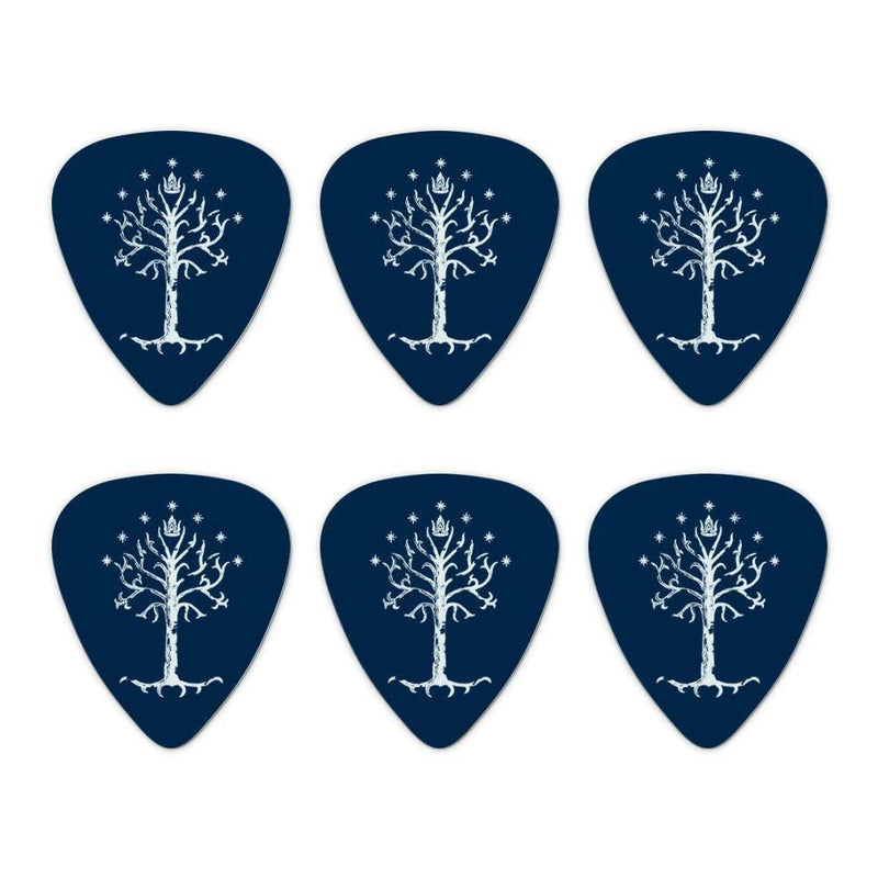 Lord of the Rings Tree of Gondor Novelty Guitar Picks Medium Gauge - Set of 6