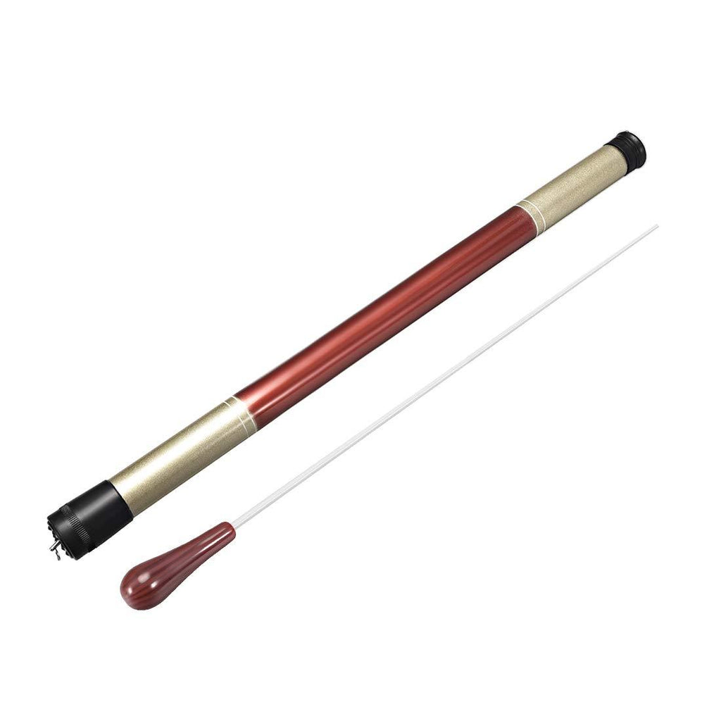 uxcell Music Conductor Baton Orchestra Baton 38cm/15inch Length Red Resin Handle Music Conducting Baton with Baton Case